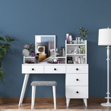 Kalune Design Toaletní stolek Margot 01 se stoličkou bílý