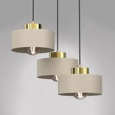 Luster na lanku MARTI 3xE27/15W/230V béžová/zlatá