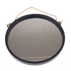 Plastové závesné zrkadlo Embellir čierna, pr. 48 cm, pr. 48 cm