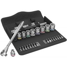 Wera 004047 Sada račňových kľúčov 3/8" 8100 SB 7 Zyklop Metal s priechodným štvorhranom (sada 29 dielov)