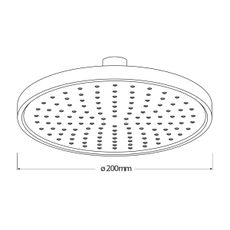 Aqualine - Hlavová sprcha pr. 20 cm matná čierna