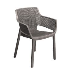 Deokork Záhradná plastová stolička MENORCA (cappuccino)