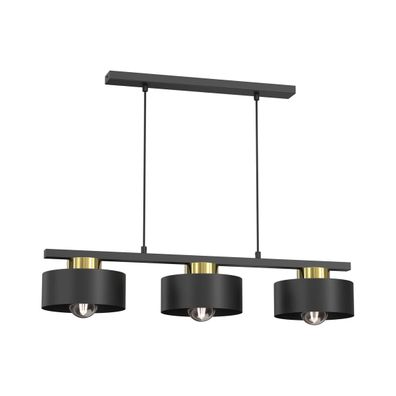 Luster na lanku MARTI 3xE27/15W/230V čierna/zlatá