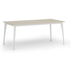 Rokovací stôl PRIMO OMEGA, 1800 x 900 mm, biela podnož, breza