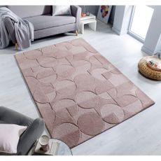 Ružový koberec z vlny Flair Rugs Gigi, 120 × 170 cm