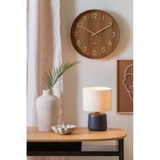 Matne čierna stolová lampa s textilným tienidlom (výška 33 cm) Alma – Leitmotiv