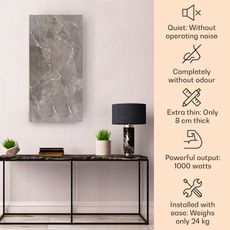 Klarstein Wonderwall Santorini Smart, infračervený ohrievač, 120 x 60 cm, 1000 W, týždenný časovač, IP24