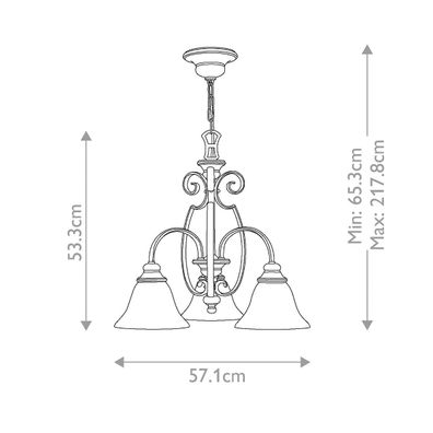 Hinkley HK-CELLO3 - Luster na reťazi CELLO 3xE27/60W/230V
