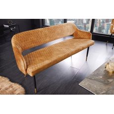 Lavička Paris 160cm horčicovo žltý zamat