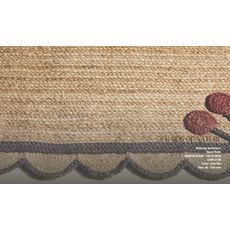 Diamond Carpets India , Ručne viazaná rohožka Berry SM-16 Natural Black, 50x80, béžová, chodba / predsieň
