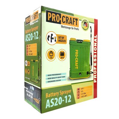 AKU postrekovač Procraft AS20-12 sada s batériou 20V 2Ah a nabíjačkou | SAS20-12/20-2A/20-1