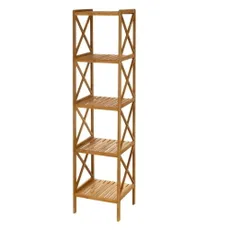 Bambusový kúpeľňový regál v prírodnej farbe 36,5x153 cm - Casa Selección