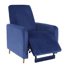 KONDELA Nauro relaxačné kreslo modrá (Velvet) / zlatá
