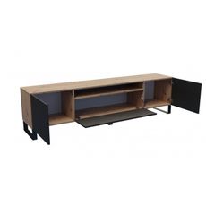 Televízny stolík RTV Neo 200 cm Čierna-Dub artisan