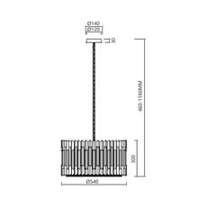 Luster na reťazi RITZ 12xE14/40W/230V pr. 54 cm lesklý chróm