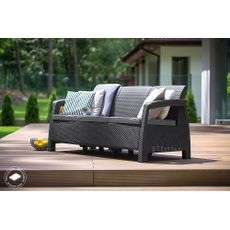 Deokork Záhradná ratanová pohovka CORFU LOVE SEAT MAX (antracit)