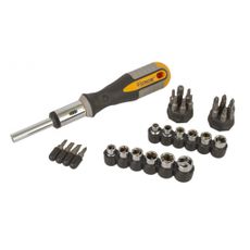 Račňový skrutkovač s bitmi 34 ks - HT250534