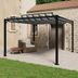 Pergola s lamelovou strechou 3 x 3 m hliník / látka Dekorhome Šedá