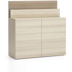 Kancelárska prístavná skrinka k stolu LAYERS, krátka, dub prírodný / dub morený