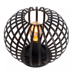 Lucide 78574/25/30 - Stolná lampa MANUELA 1xE27/40W/230V pr. 25,5 cm čierna