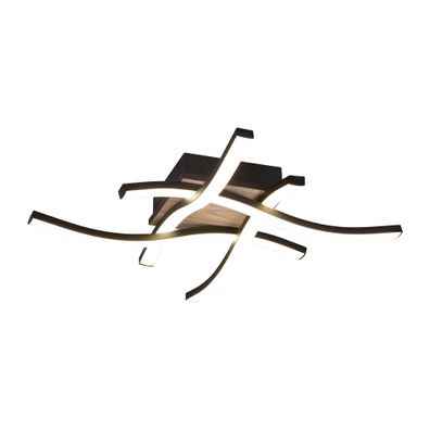 Čierno-hnedé LED stropné svietidlo 46x46 cm Route – Trio