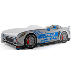 Interbeds CARS Detská jednolôžková posteľ 160x80 policajné + matrac