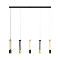 LED Luster na lanku BARS 5xGU10/4,8W/230V čierna/zlatá