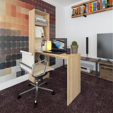 KONDELA Jasmin pc stolík s regálom dub sonoma