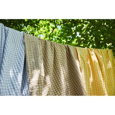 Bielo-svetlomodré predĺžené krepové obliečky na jednolôžko 140x220 cm Bæk&Bølge – JUNA
