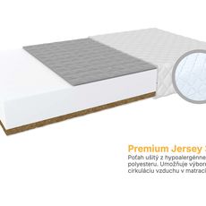Detský kokosový matrac s pohánkou Bambino Console 90x200 - premium Jersey