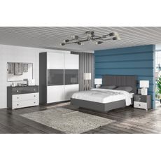 NABBI Lupe LB-160 manželská posteľ s roštom 160x200 cm sivá