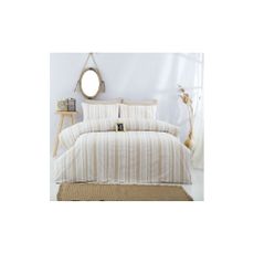 Béžové bavlnené predĺžené obliečky na dvojlôžko 200x220 cm – Mila Home