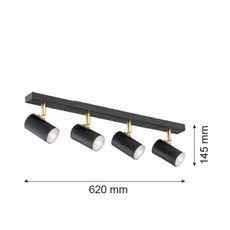 Argon 1690 - Bodové svietidlo LAGOS 4xGU10/5W/230V čierna/mosadz