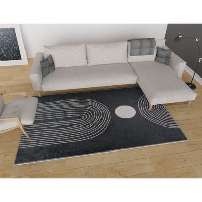 Antracitovosivý umývateľný koberec 80x150 cm – Vitaus