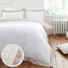 Biele bavlnené obliečky na dvojlôžko 200x200 cm Oxford Lace – Bianca