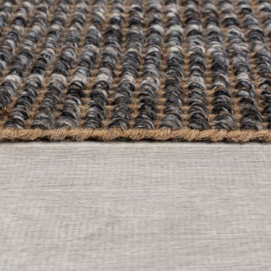Flair Rugs , Kusový koberec Mottle Jute Ombre Grey, 60x110, šedá, chodba / predsieň