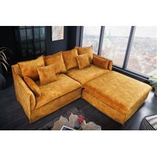 Taburetka Heaven 100cm horčicovo žltý zamat