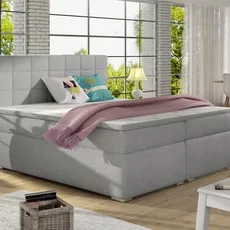 Posteľ Boxspring Alicia 200 x 180, sv. šedá (látka - ba 03)