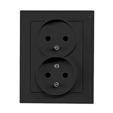 Dvojitá zásuvka 2x2p+z czeskie MEDIUM black 33514