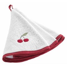 Červeno-biely froté bavlnený uterák 60 cm Cerisette – douceur d'intérieur