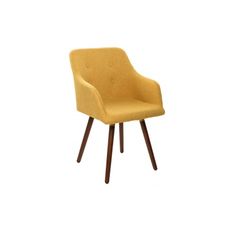 Estila Retro žltá stolička Scandinavia s drevenými nohami 85cm