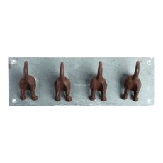 Modrý kovový nástenný vešiak Dogs – Esschert Design