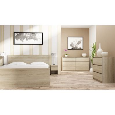 Komoda 6 zásuviek Malva 140 cm Dub Sonoma