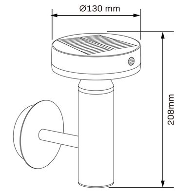 LED Solárne nástenné svietidlo so senzorom GWINEA LED/4,5W/3,7V IP44 čierna