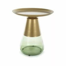 Signal Odkládací stolek Tiffany 50 cm zelený/zlatý