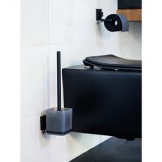 Čierna samodržiaca plastová WC kefa Quadro – Wenko