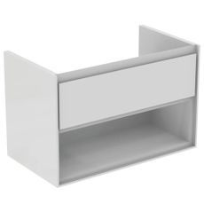 Kúpeľňová skrinka pod umývadlo Ideal Standard Connect Air 80x44x51,7 cm v kombinácii svetlo šedá lesk / biela mat E0827EQ