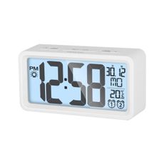 Sencor - Budík s LCD displejom a teplomerom 2xAAA biela