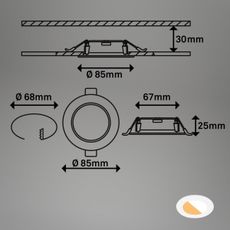 Brilo - SADA 3x LED Kúpeľňové podhľadové svietidlo LED/4W/230V IP44 biela