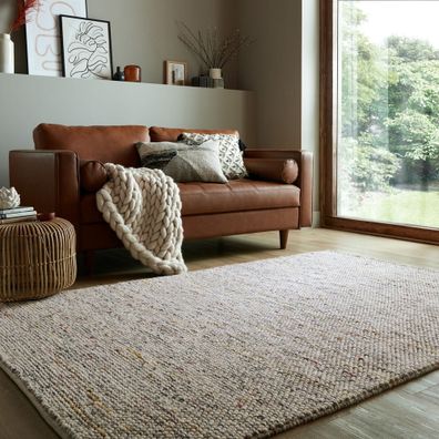 Krémový ručne tkaný koberec s prímesou vlny 120x170 cm Minerals – Flair Rugs